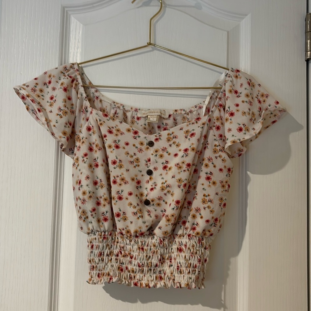 Monteau Los Angeles cinched waist floral tank